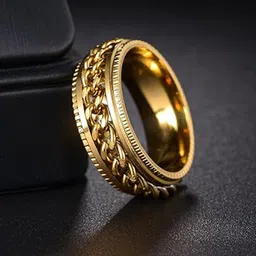 MEENAZ Men Gold-Plated Chain Band Ring-image-48