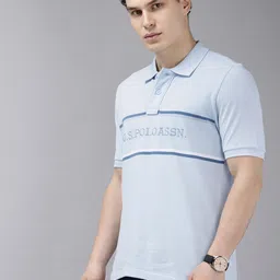 U.S. Polo Assn. Brand Logo Embroidered Polo Collar Pure Cotton Slim Fit T-shirt image 4