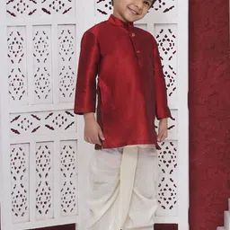Sethukrishna Boys Band Collar Straight Kurta image 3