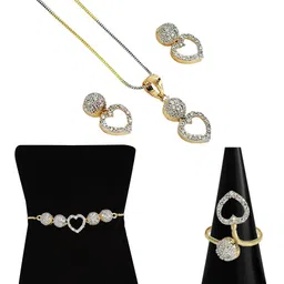 youbella Jewellery Set for Women Combo of Necklace Set with Earrings, Bracelet and Ring for Girls and Women image 1
