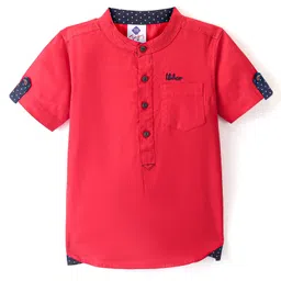 TONYBOY Half Sleeves Solid Shirt - Red-picture-15