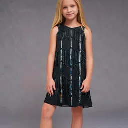 Cherry Crumble By Nitt Hyman Sleeveless Sequins & Beads Embellished Dress - Black image 1