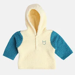 MINI KLUB Cotton Knit Full Sleeves Colour Blocked Sweatshirt - White & Blue-picture-42