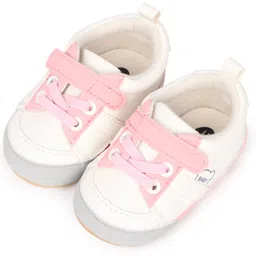 KIDLINGSS Colour Blocked With Velcro Closure Booties - Light Pink-image-93