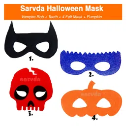 Sarvda Halloween And Vampire Costume Theme Cape Sleeves Reversible Vampire Robe With Felt Mask Scary Teeth And Pumpkin Basket - Black image 3