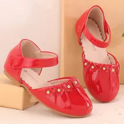 Cute Walk by Babyhug Ballerina with Velcro Closure &  Floral Applique - Red image 2