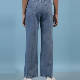 CRIMSOUNE CLUB Cotton Woven Solid Jeans - Blue image 3