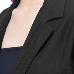 Moda Rapido Cotton Notched Lapel Collar Single-Breasted Blazer image 4