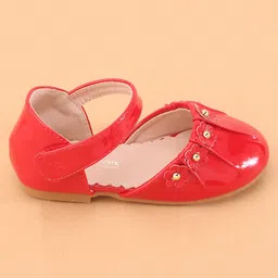 Cute Walk by Babyhug Ballerina with Velcro Closure &  Floral Applique - Red image 5