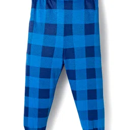 Babyhug Cotton Knit Full Sleeves Night Suit With Santa Print - Blue image 5