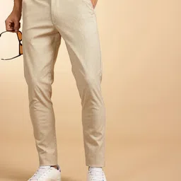 French Connection Men Striped Slim Fit Chinos Trousers-image-82