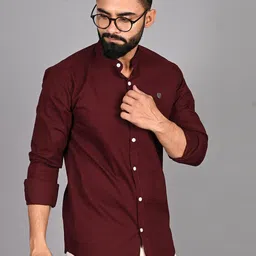 FUBAR Modern Mandarin Collar Cotton Casual Shirt image 2