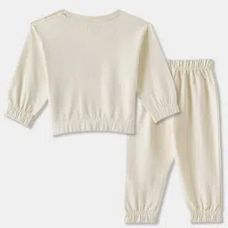 R&B Kids Off White Printed Regular Fit Sweatshirt & Joggers Set image 2