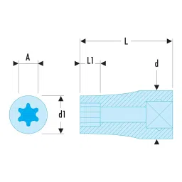 FACOM 6.35 mm (1/4 inch) Torx Socket E8 e-Torx, RTX.8 image 2