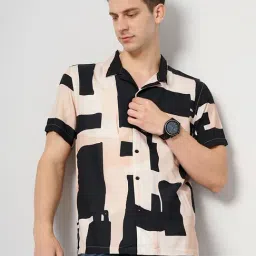 celio celio* Pink & Black Regular Fit Printed Shirt-picture-41