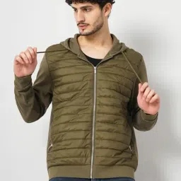 celio celio* Olive Regular Fit Hooded Jacket-picture-14