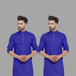 VS MALL Men Blue Kurtas-picture-45