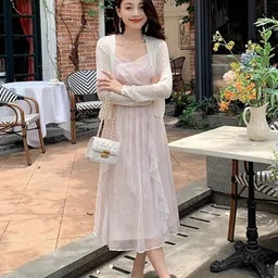 LULU & SKY Women Shoulder Straps Midi Dress image 1