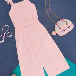 Pantaloons Junior Pink Cotton Regular Fit Jumpsuit-image-84