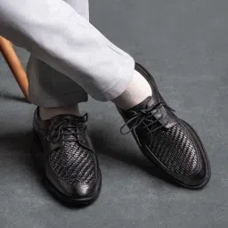 La Botte Men's Black Derby Shoes-image-28