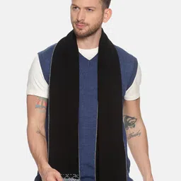 513 Men Black & Beige Self-Design Knitted Muffler-image-17