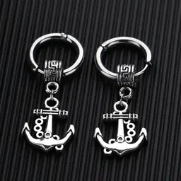 M Men Style Stainless Steel Silver-Plated Geometric Hoop Earrings image 2