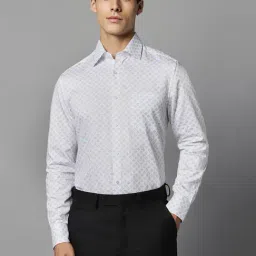 Louis Philippe White Cotton Regular Fit Printed Shirt-image-89