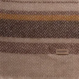 Mafadeny Brown Regular Fit Striped Stole image 2