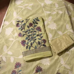 GAJARAI Floral Woven Design Cotton Unstitched Dress Material-image-32