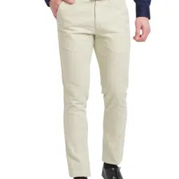 Park Avenue Medium Green Cotton Super Slim Fit Trousers-picture-36