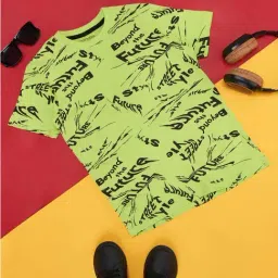 Pantaloons Junior Green Cotton Printed T-Shirt-image-7