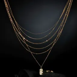 Zaveri Pearls Gold Tone Contemporary 6 Layers Necklace & Earring Set-ZPFK10616-picture-37