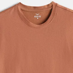 NOBERO Popcorn Textured Self Design Oversized Cotton T-shirt image 2