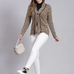 Monte Carlo Brown & Beige Striped Cardigan image 4
