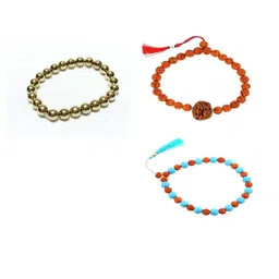 Divine souvenirs Unisex Set Of 3 Artificial Beaded Elasticated Bracelets-picture-53