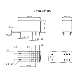 RS PRO Power Relay PCB Mount 12 V DC Coil 8A Switching Current Model No. 476753 image 4