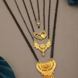 Bhanu diam Gold-Plated Brass Mangalsutra-picture-25