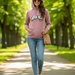 Mast & Harbour Women Printed Hooded Sweatshirt-picture-31