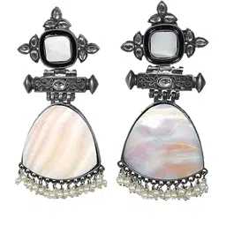 SZN Artificial Stones Studded And Beaded Contemporary Drop Earrings-picture-27
