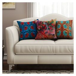 Sej By Nisha Gupta Abstract Premium 16 By 16 Cushion Covers Pack Of 3 - Multicolor-picture-34
