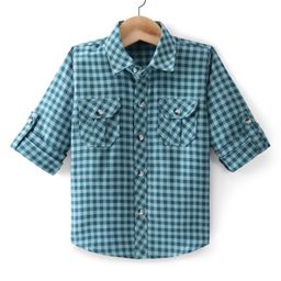 Dapper Dudes Full Sleeves Checked Shirt - Green-picture-23