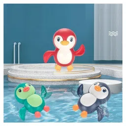 Negocio Wind Up Swimming Penguin Bath Toy Toddlers Swimming Floating Playing Toy in Bathroom Beach Pool Colourful Water Toys (Colour May Vary) image 2