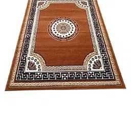 F & B RUGS Gold-Toned & White Floral Anti-Skid Light Carpet-picture-20