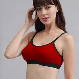 Samvar Red Cotton Non-Wired Non Padded Minimizer Bra image 3