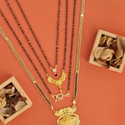 Bhanu diam Gold-Plated Brass Mangalsutra-picture-23