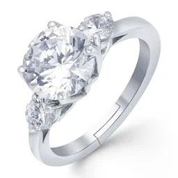 Zalkari Girls 925 Sterling Silver Rhodium-Plated Cubic Zirconia-Studded Finger Ring image 5