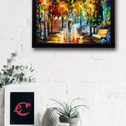 eCraftIndia Multicoloured Loving Couple UV Wall Art-image-18