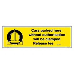 SUNSIGNS  Cars Parked Here Release Fee Signages Size 450x150 mm HP Print + Vinyl + Sun Board, SN0133-picture-22