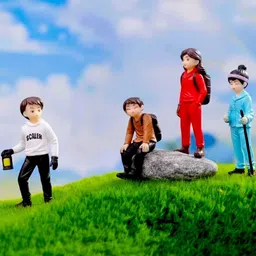 Ascension Blue Hiking Glossy Living Room 4 Pieces Medium Showpieces image 4