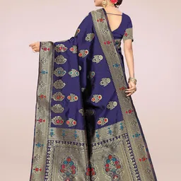 Maroosh Woven Design Zari Silk Banarasi Saree image 4